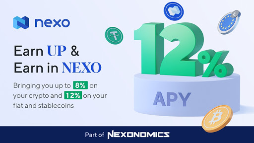 Nexo's newly released Earn UP and Earn in NEXO features deliver interest rates of up to 12% APY to the platform's clients. (Photo: Business Wire)