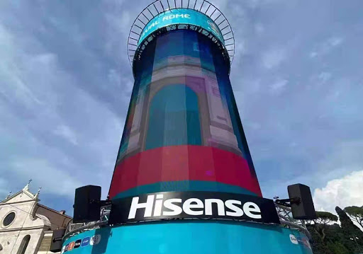 Fans can find Hisense Logo on EURO 2020 Festival Tower (Photo: Business Wire)